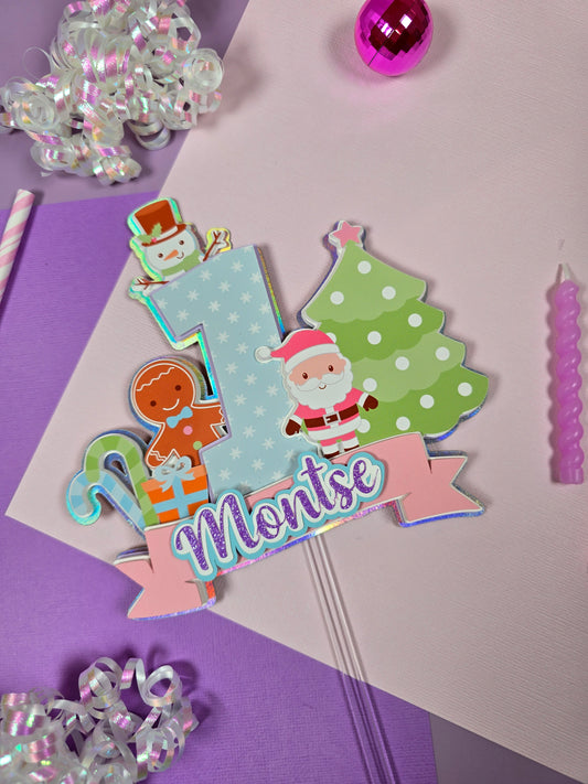 Oh What Fun It is To Be One Cake topper, Christmas theme party, Christmas party theme Girly theme