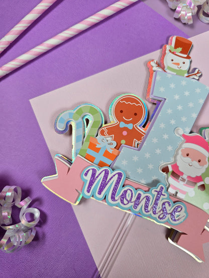 Oh What Fun It is To Be One Cake topper, Christmas theme party, Christmas party theme Girly theme