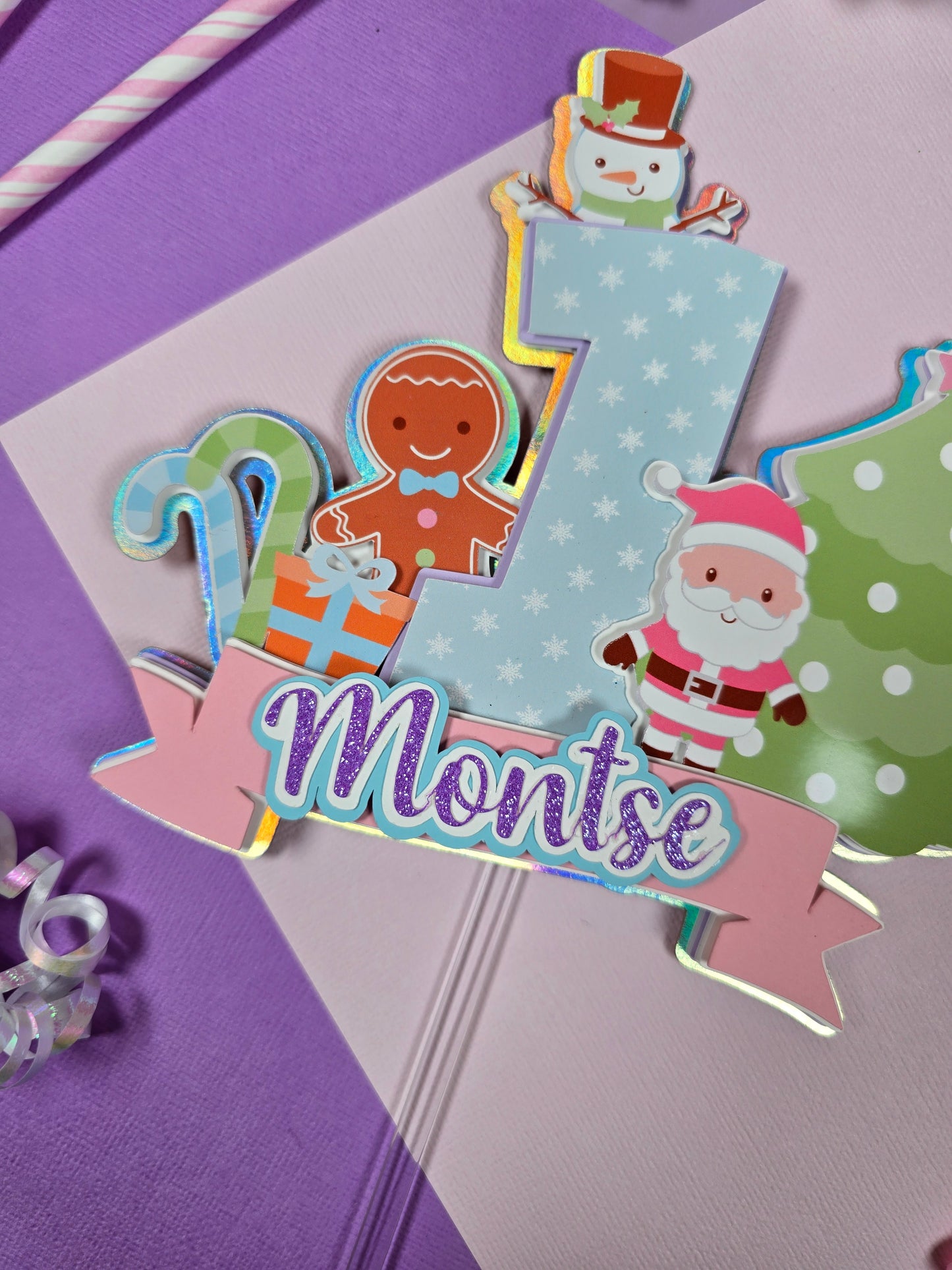 Oh What Fun It is To Be One Cake topper, Christmas theme party, Christmas party theme Girly theme