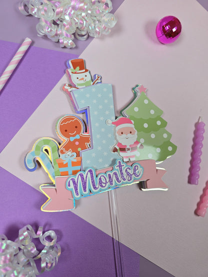 Oh What Fun It is To Be One Cake topper, Christmas theme party, Christmas party theme Girly theme