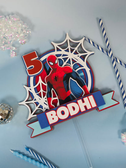 Spider Man Cake topper, Super hero theme party, Spiderman party