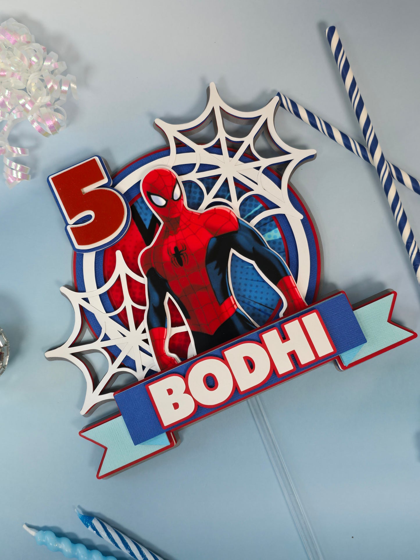 Spider Man Cake topper, Super hero theme party, Spiderman party
