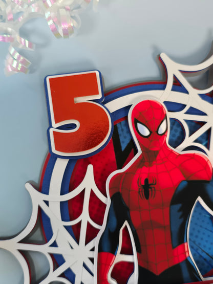 Spider Man Cake topper, Super hero theme party, Spiderman party