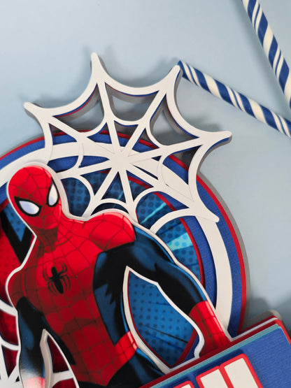 Spider Man Cake topper, Super hero theme party, Spiderman party