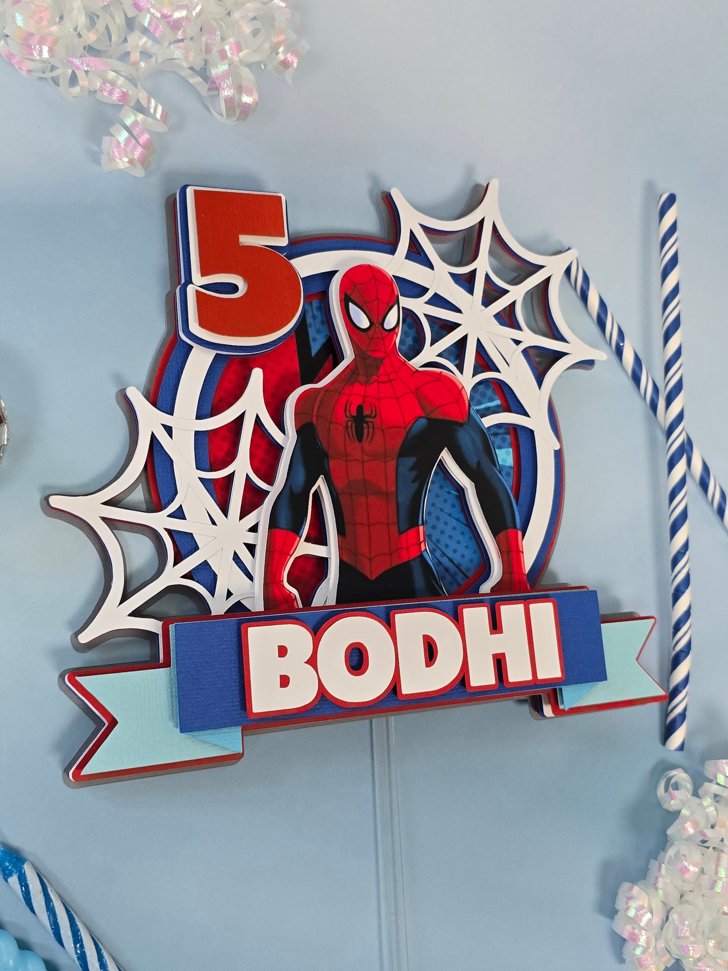 Spider Man Cake topper, Super hero theme party, Spiderman party