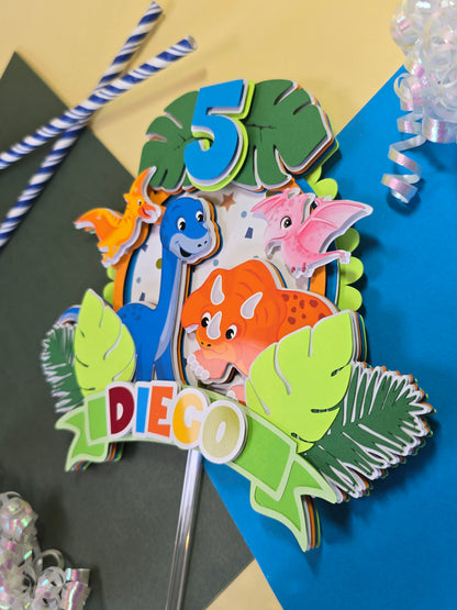 Dinosaur Cake topper, Dinosaurs birthday, Dinosaur party theme