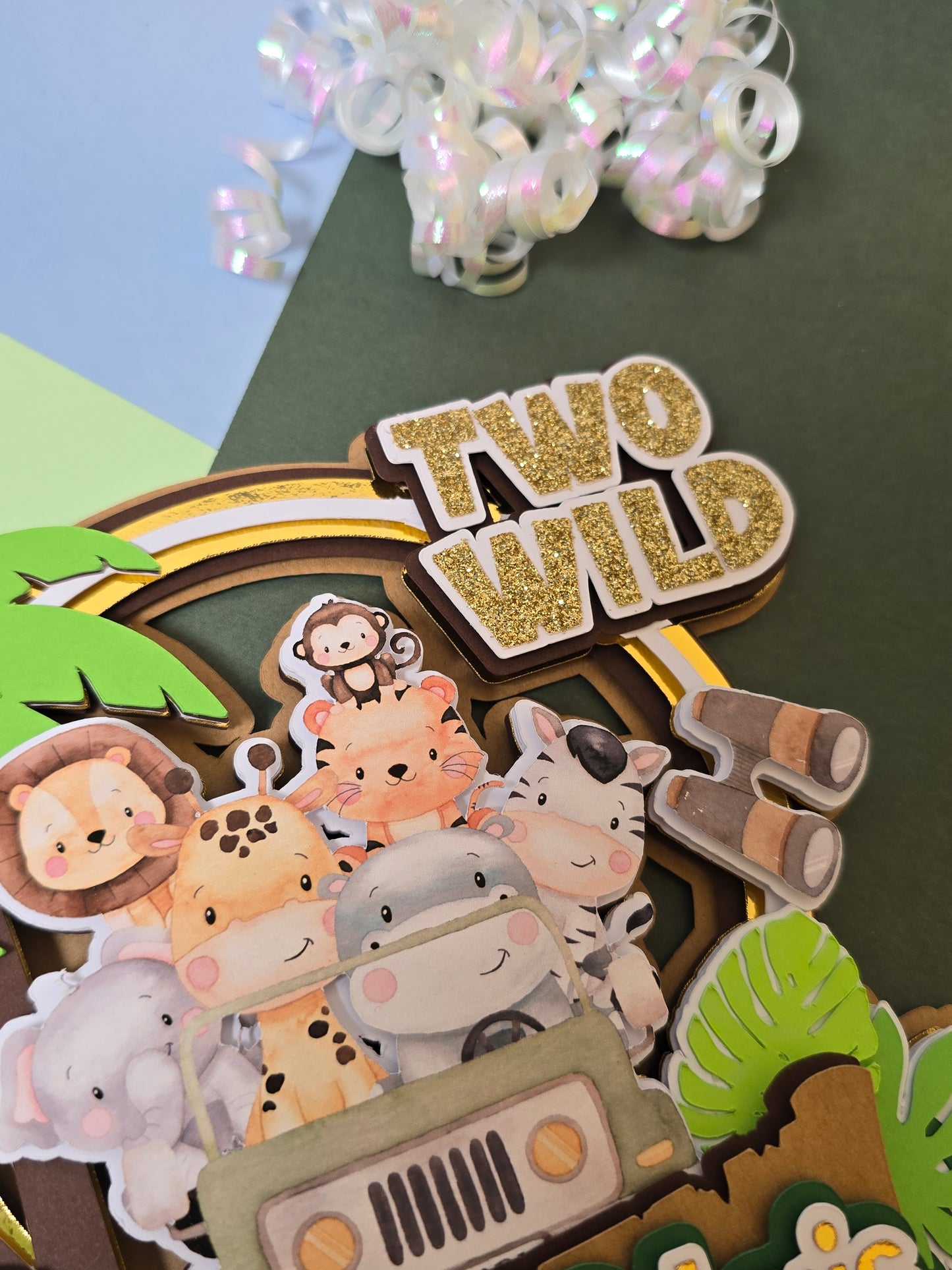 Two wild Cake topper, Safari Cake topper, Animals cake topper, Safari birthday