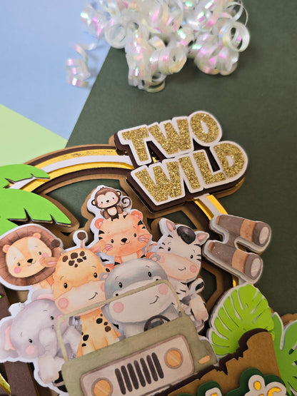 Two wild Cake topper, Safari Cake topper, Animals cake topper, Safari birthday