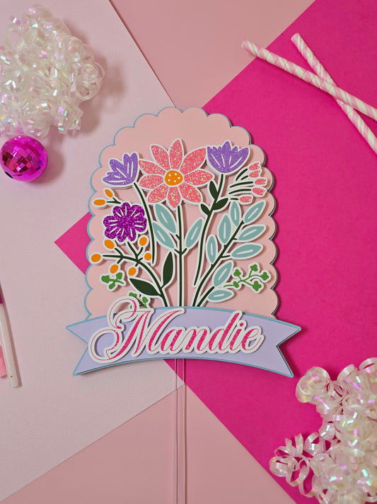 Wildflowers Cake topper, Flowers Cake topper, wildflowers, first birthday decor