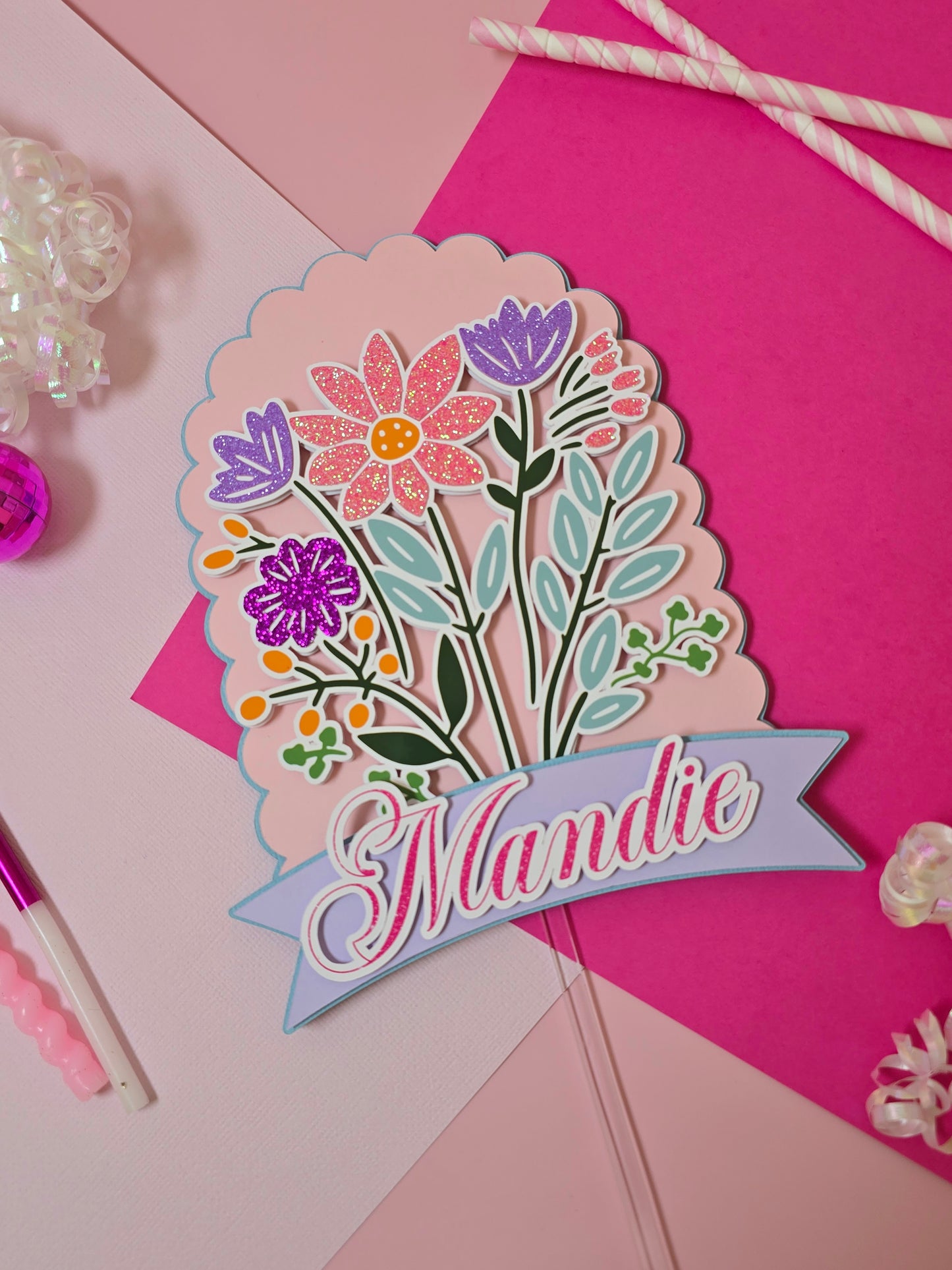 Wildflowers Cake topper, Flowers Cake topper, wildflowers, first birthday decor