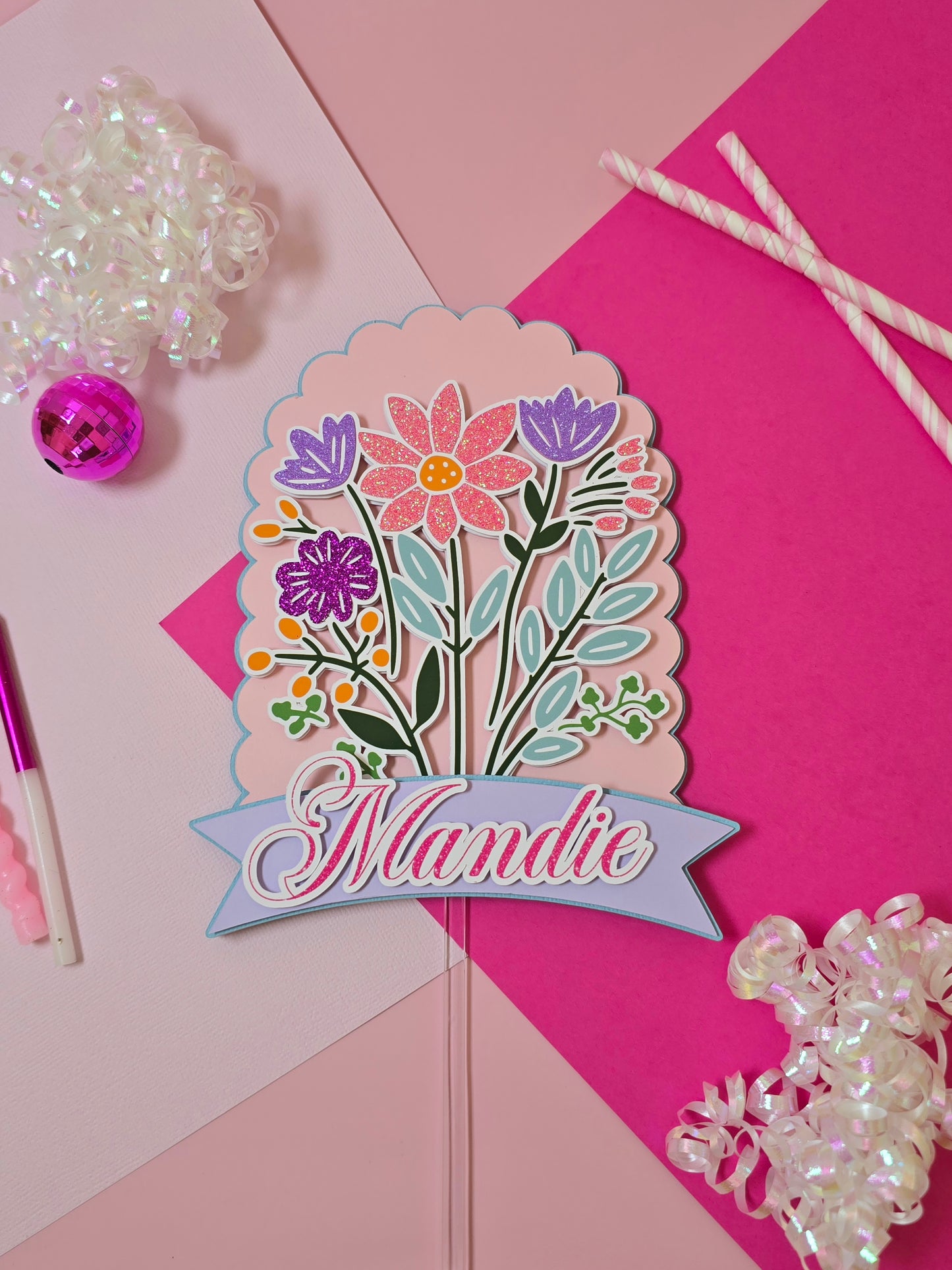 Wildflowers Cake topper, Flowers Cake topper, wildflowers, first birthday decor