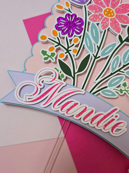 Wildflowers Cake topper, Flowers Cake topper, wildflowers, first birthday decor