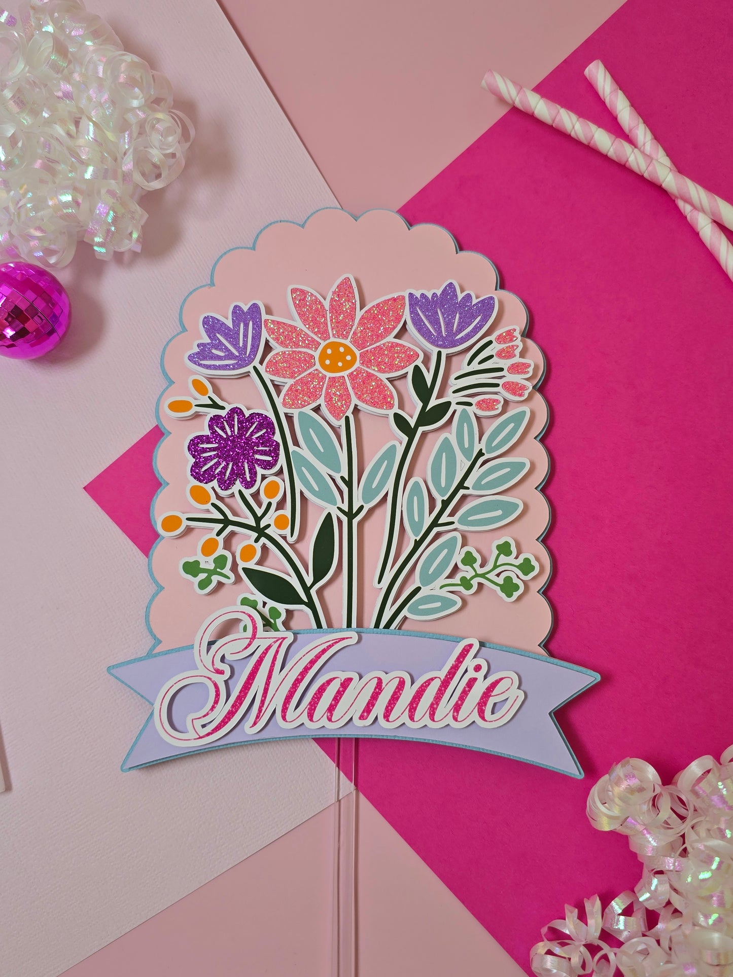Wildflowers Cake topper, Flowers Cake topper, wildflowers, first birthday decor