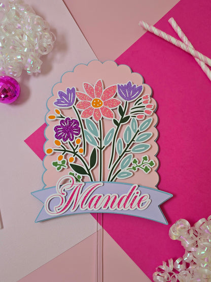 Wildflowers Cake topper, Flowers Cake topper, wildflowers, first birthday decor