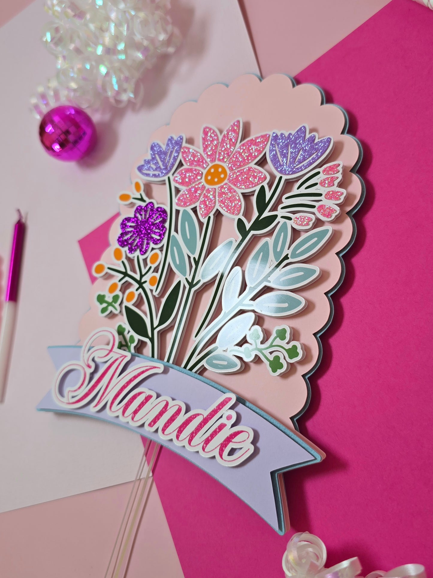 Wildflowers Cake topper, Flowers Cake topper, wildflowers, first birthday decor