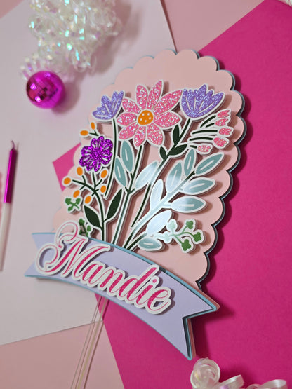 Wildflowers Cake topper, Flowers Cake topper, wildflowers, first birthday decor