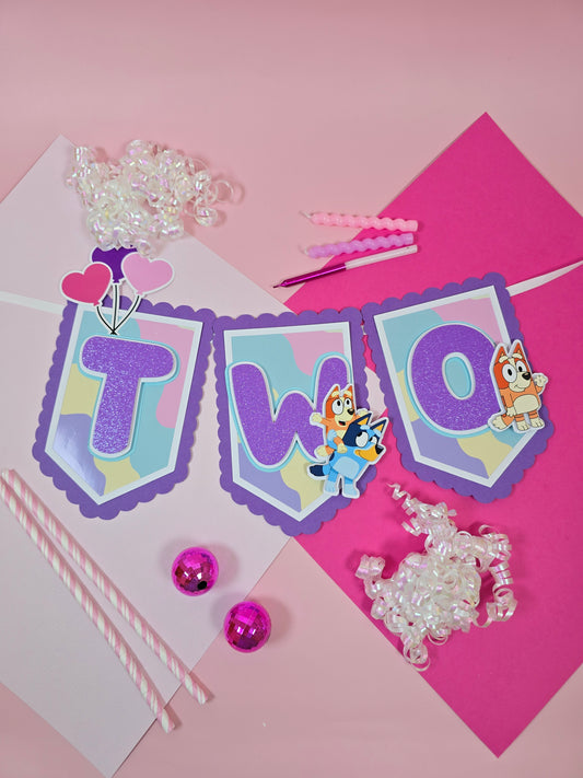 Bluey High Chair banner, Bluey theme banner, Bluey party decoration