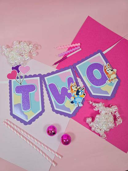Bluey High Chair banner, Bluey theme banner, Bluey party decoration