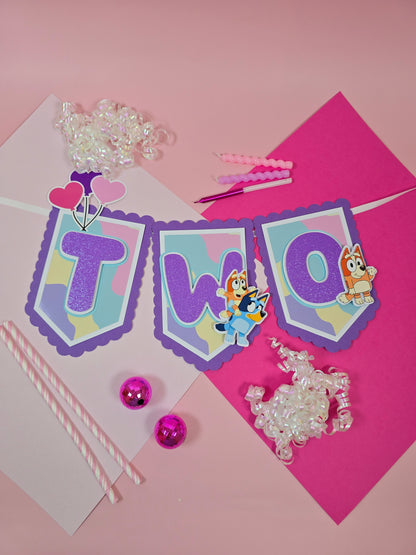 Bluey High Chair banner, Bluey theme banner, Bluey party decoration