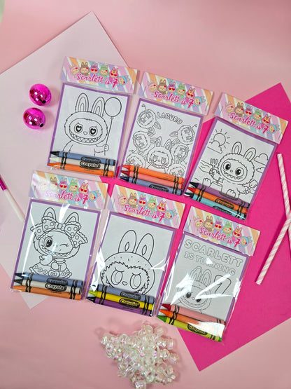 Labubu coloring books, Labubu coloring pages, Labubu party favors