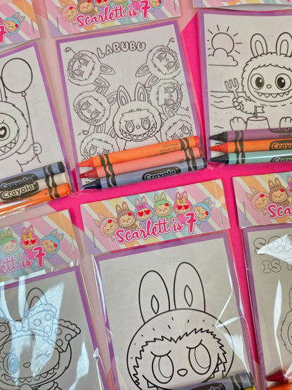 Labubu coloring books, Labubu coloring pages, Labubu party favors