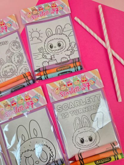 Labubu coloring books, Labubu coloring pages, Labubu party favors