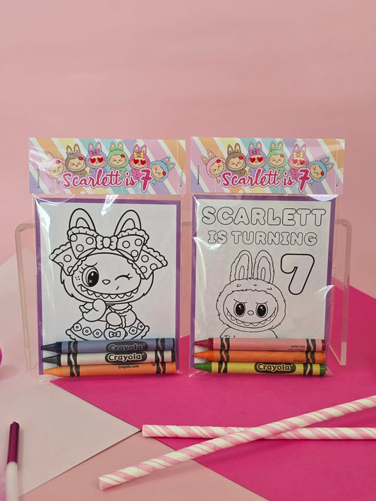 Labubu coloring books, Labubu coloring pages, Labubu party favors