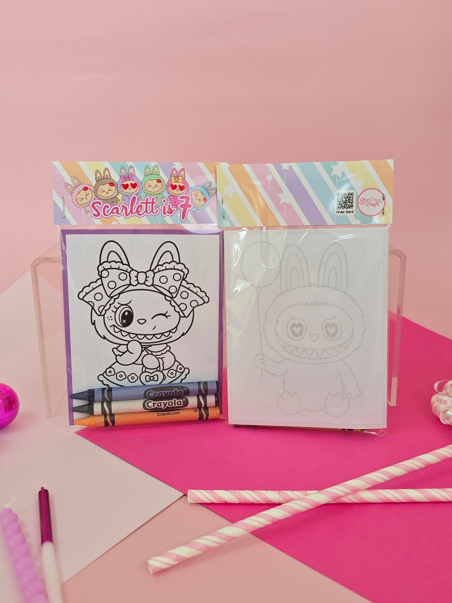Labubu coloring books, Labubu coloring pages, Labubu party favors