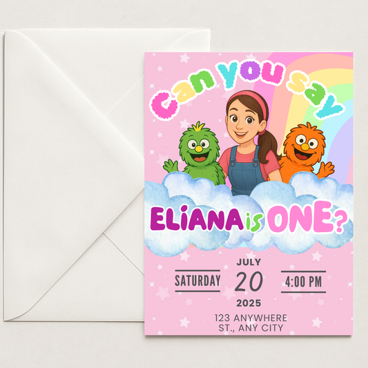 Ms Rachel Digital invitation - Editable Template in Canva