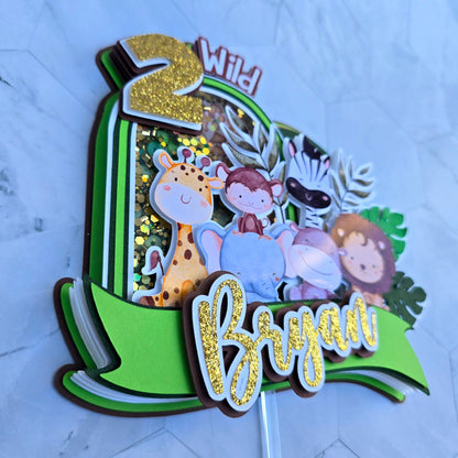 Two wild Cake topper, Safari Cake topper, Animals cake topper