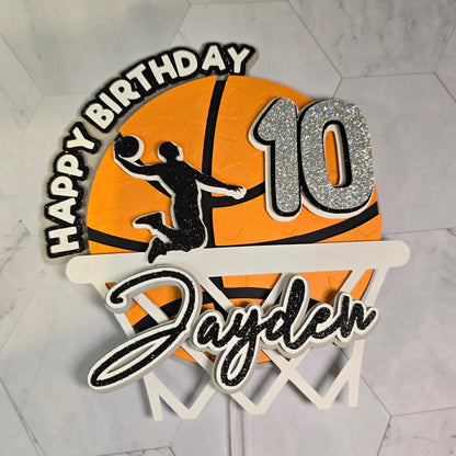 Basketball Cake Topper, Basketball cake decoration, Sport cake topper