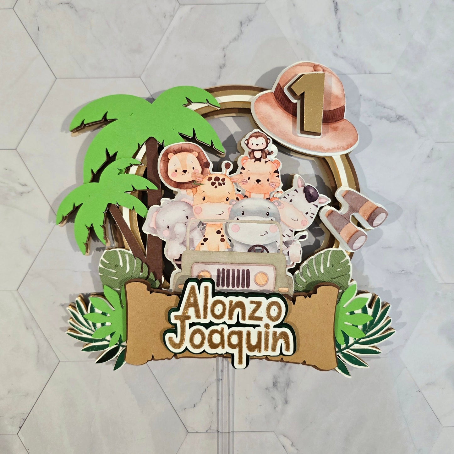 One wild Cake Topper, Safari Cake topper, Safari birthday theme