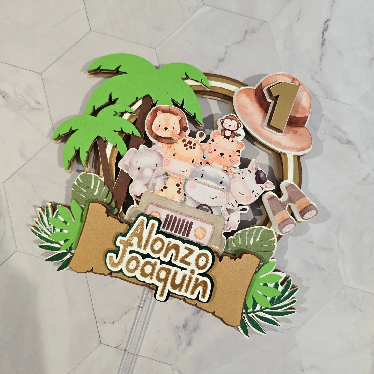 One wild Cake Topper, Safari Cake topper, Safari birthday theme