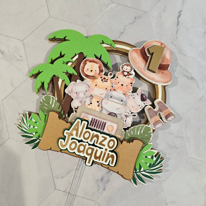 One wild Cake Topper, Safari Cake topper, Safari birthday theme
