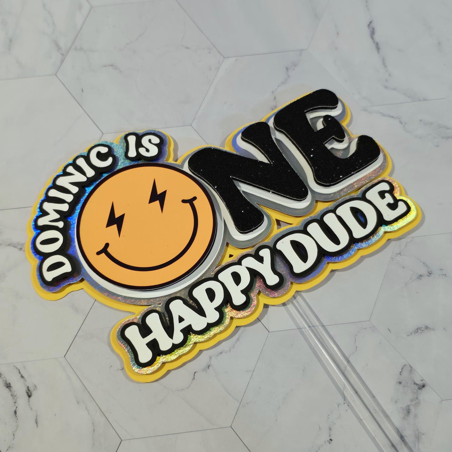 One Happy Dude Cake topper, One happy Dude birthday decorations, First Birthday Cake topper