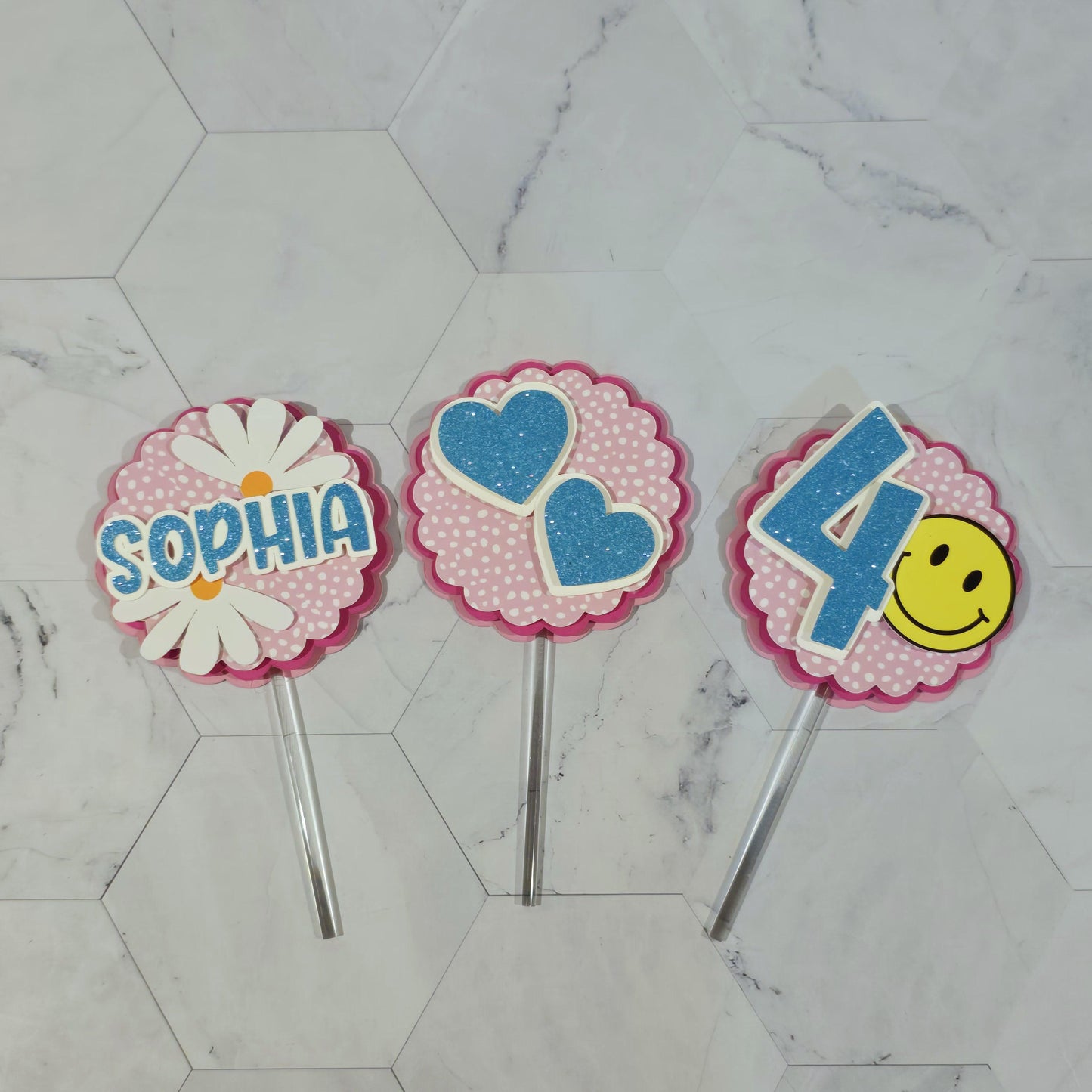 Happy Faces Cupcake Topper, Smiley face cupcake decor