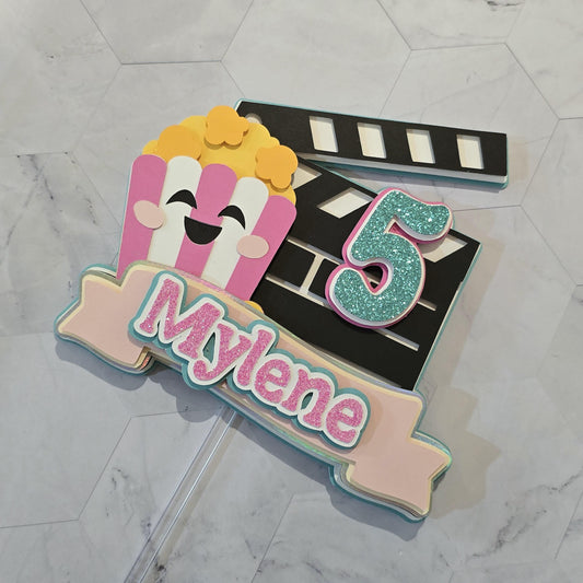 Movie theme Cake topper, Movie party Cake topper, Movie night cake topper