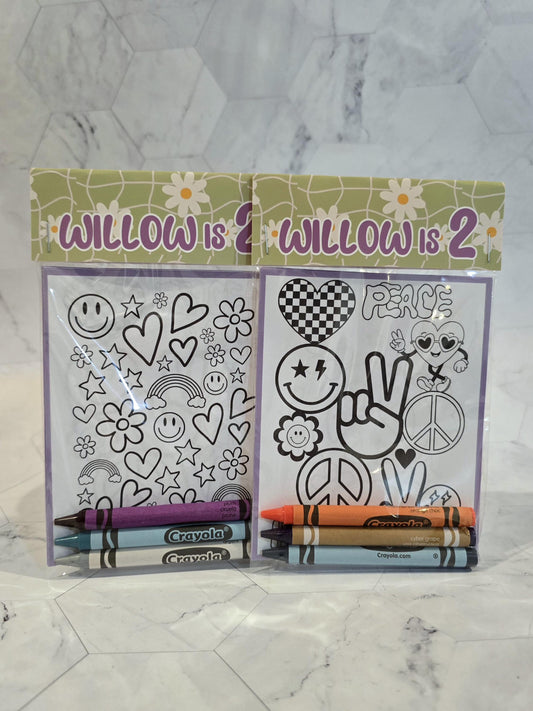 Two groovy coloring books, groovy coloring books, happy faces coloring books