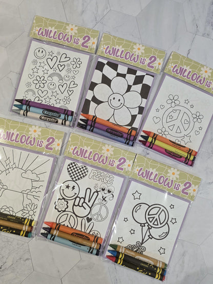 Two groovy coloring books, groovy coloring books, happy faces coloring books
