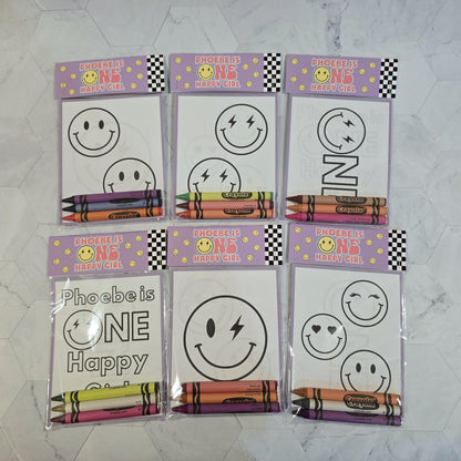 One happy Girl coloring books, daisy coloring pages, one happy girl birthday, first birthday