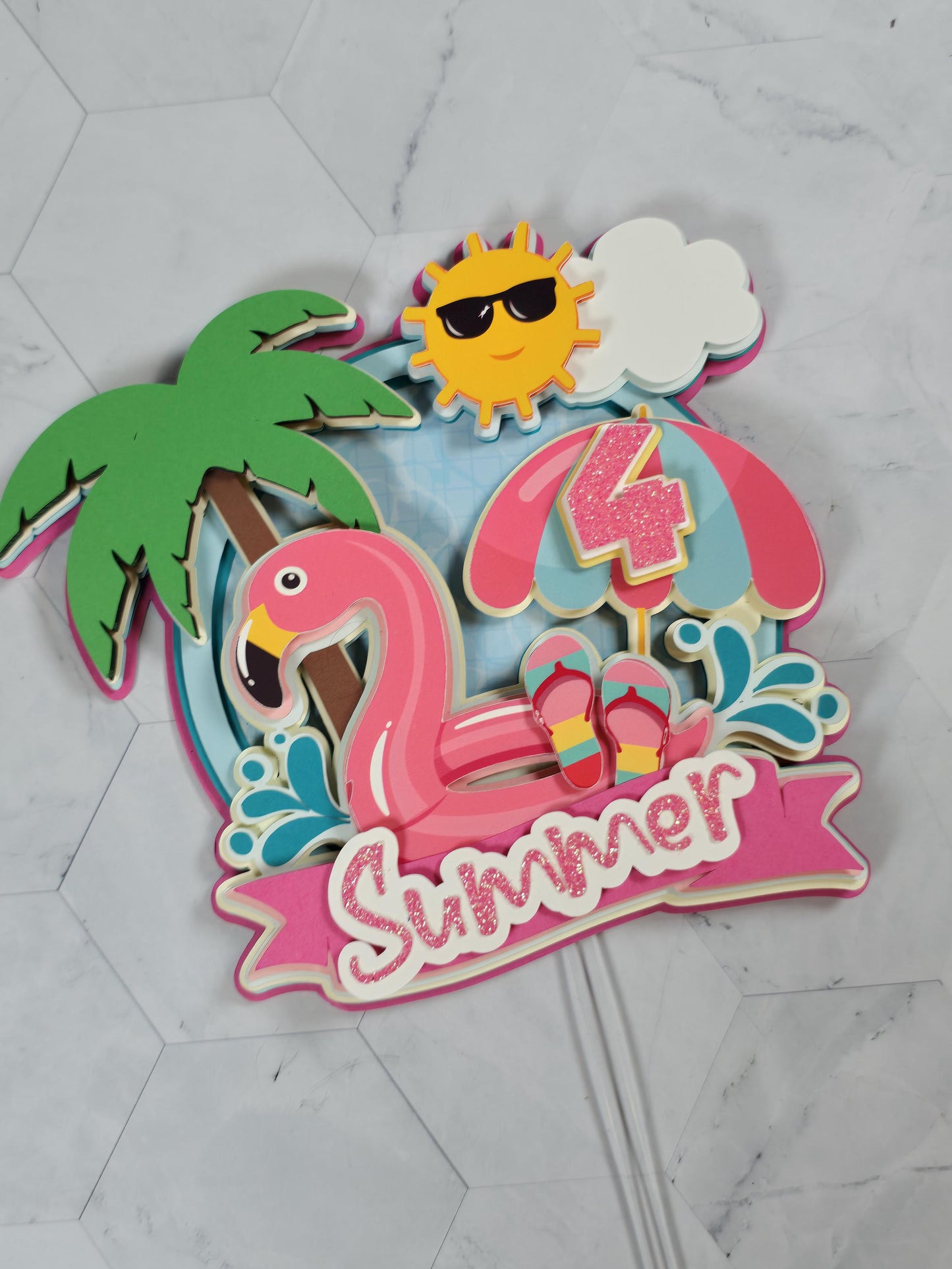 Pool Party cake topper, Summer theme party, Beach party cake topper, Splash cake topper, Pool party birthday theme