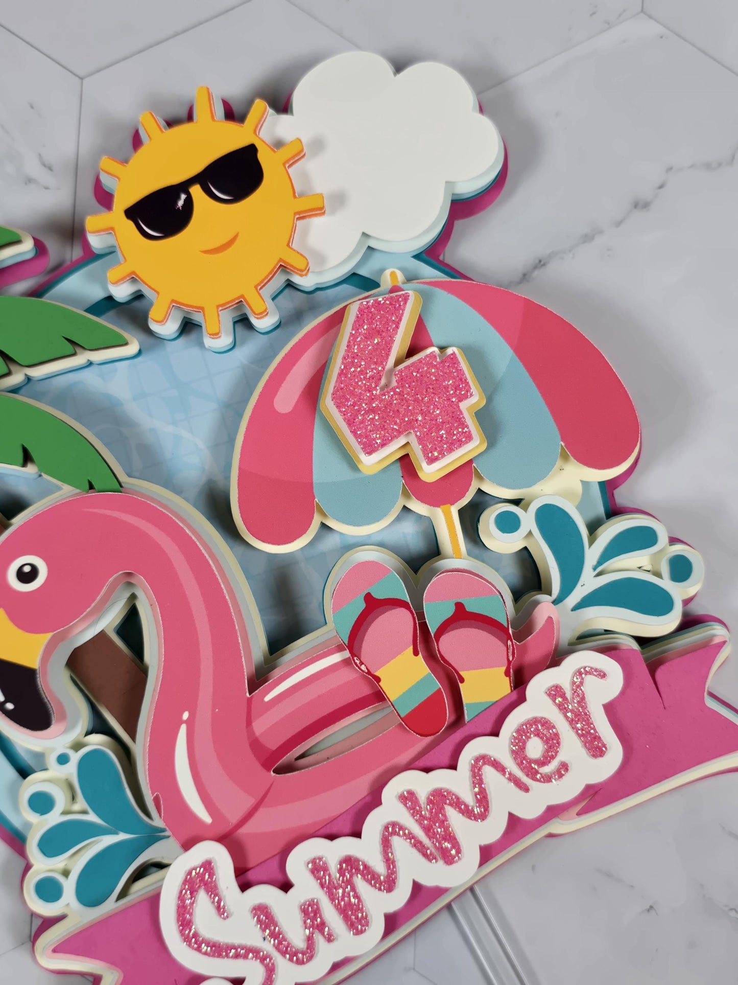 Pool Party cake topper, Summer theme party, Beach party cake topper, Splash cake topper, Pool party birthday theme