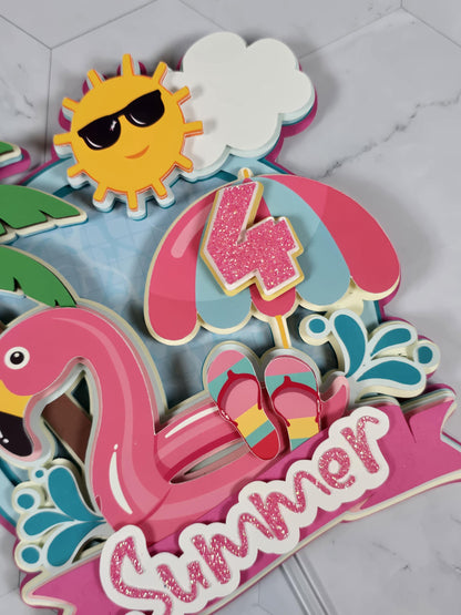 Pool Party cake topper, Summer theme party, Beach party cake topper, Splash cake topper, Pool party birthday theme