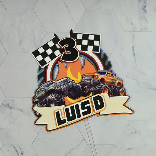 Monster trucks cake topper, Monster truck birthday, Monster Truck party