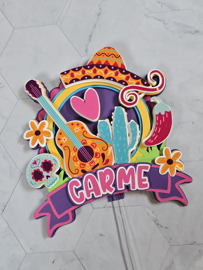 Mexican fiesta cake topper, Fiesta Cake topper,