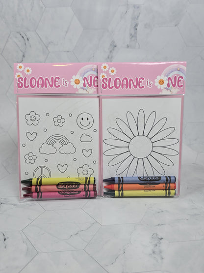 Daisy coloring books, Groovy Flowers Girly Pink coloring pages