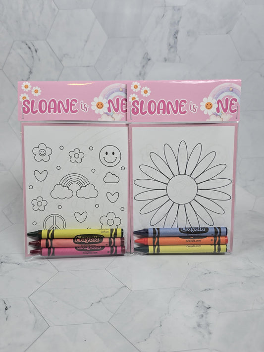 Daisy coloring books, Groovy Flowers Girly Pink coloring pages