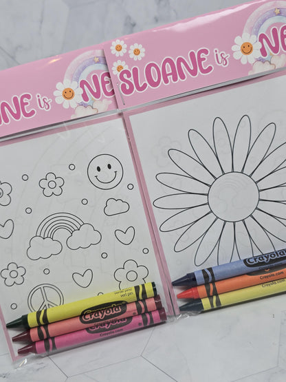 Daisy coloring books, Groovy Flowers Girly Pink coloring pages