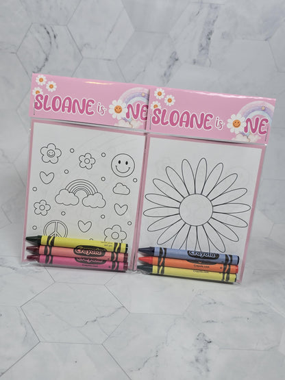 Daisy coloring books, Groovy Flowers Girly Pink coloring pages
