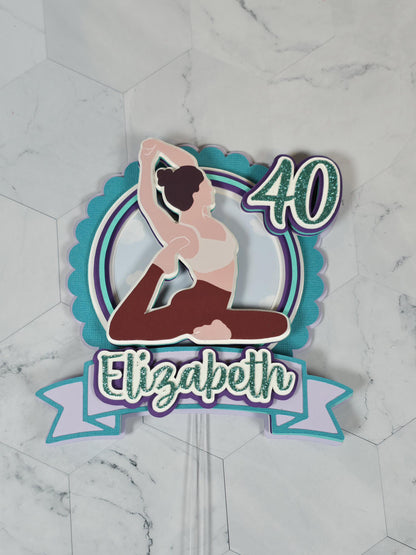 Yoga Cake topper, Yogui birthday party theme, yoga lover cake decor